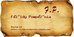 Földy Pompónia névjegykártya
